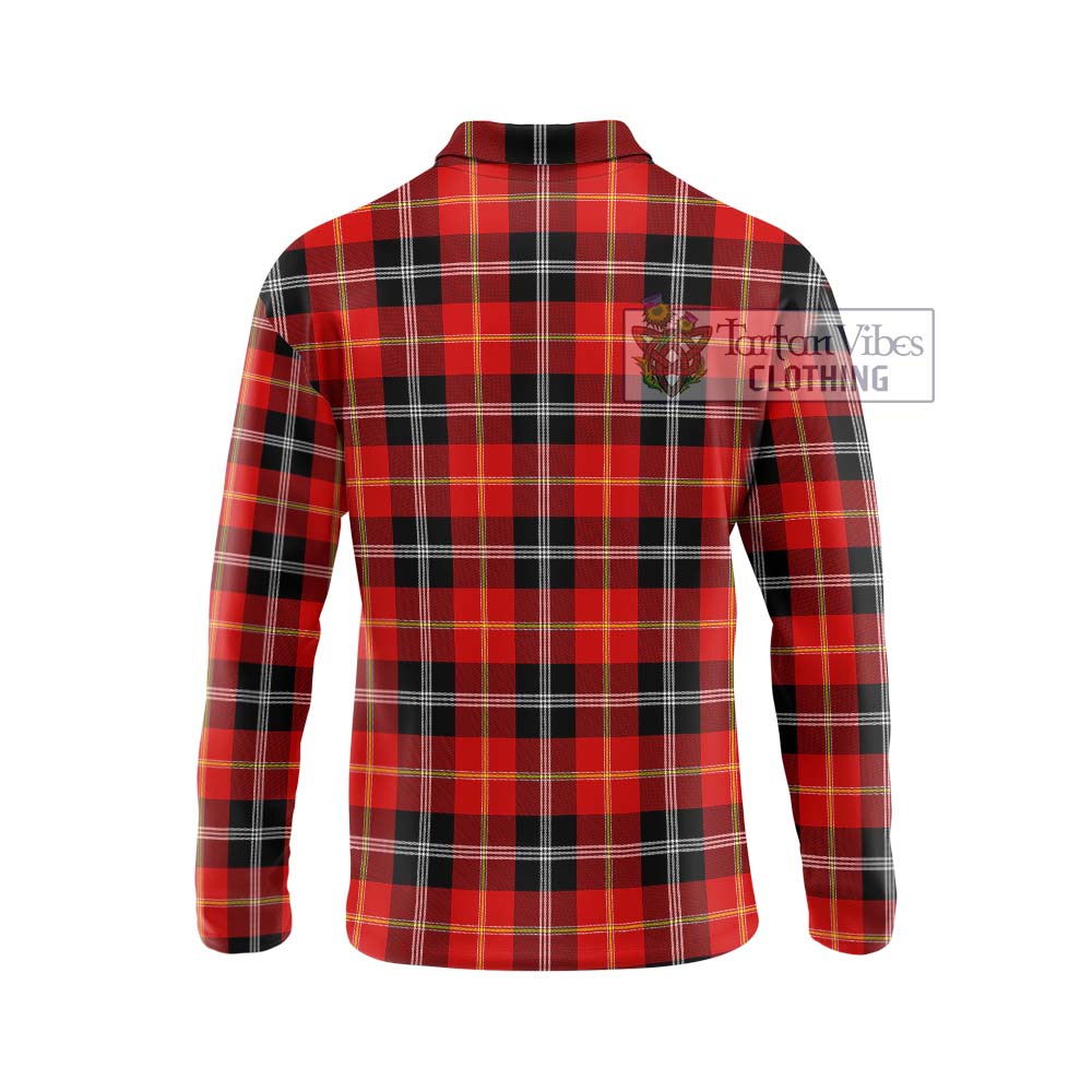 Tartan Vibes Clothing Majoribanks Tartan Long Sleeve Polo Shirt with Family Crest DNA In Me Style