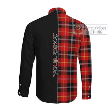 Majoribanks Tartan Long Sleeve Button Shirt with Family Crest and Half Of Me Style