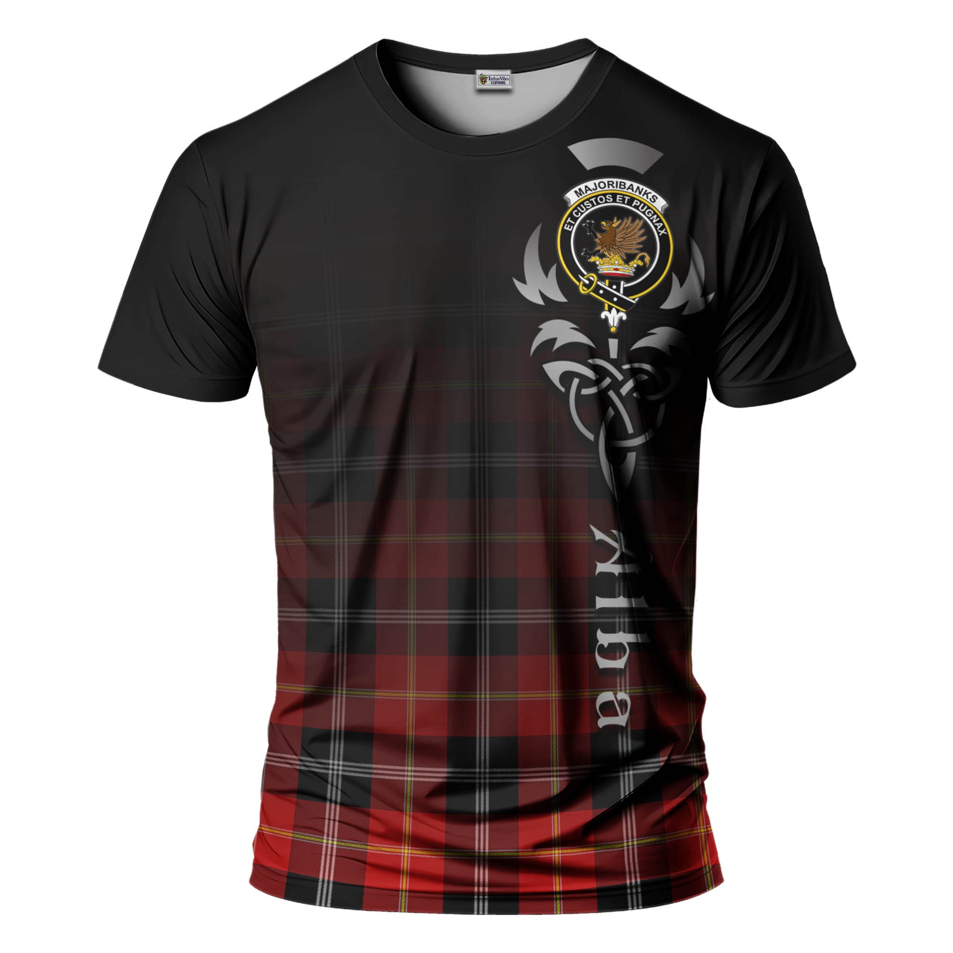 Tartan Vibes Clothing Majoribanks Tartan T-Shirt Featuring Alba Gu Brath Family Crest Celtic Inspired