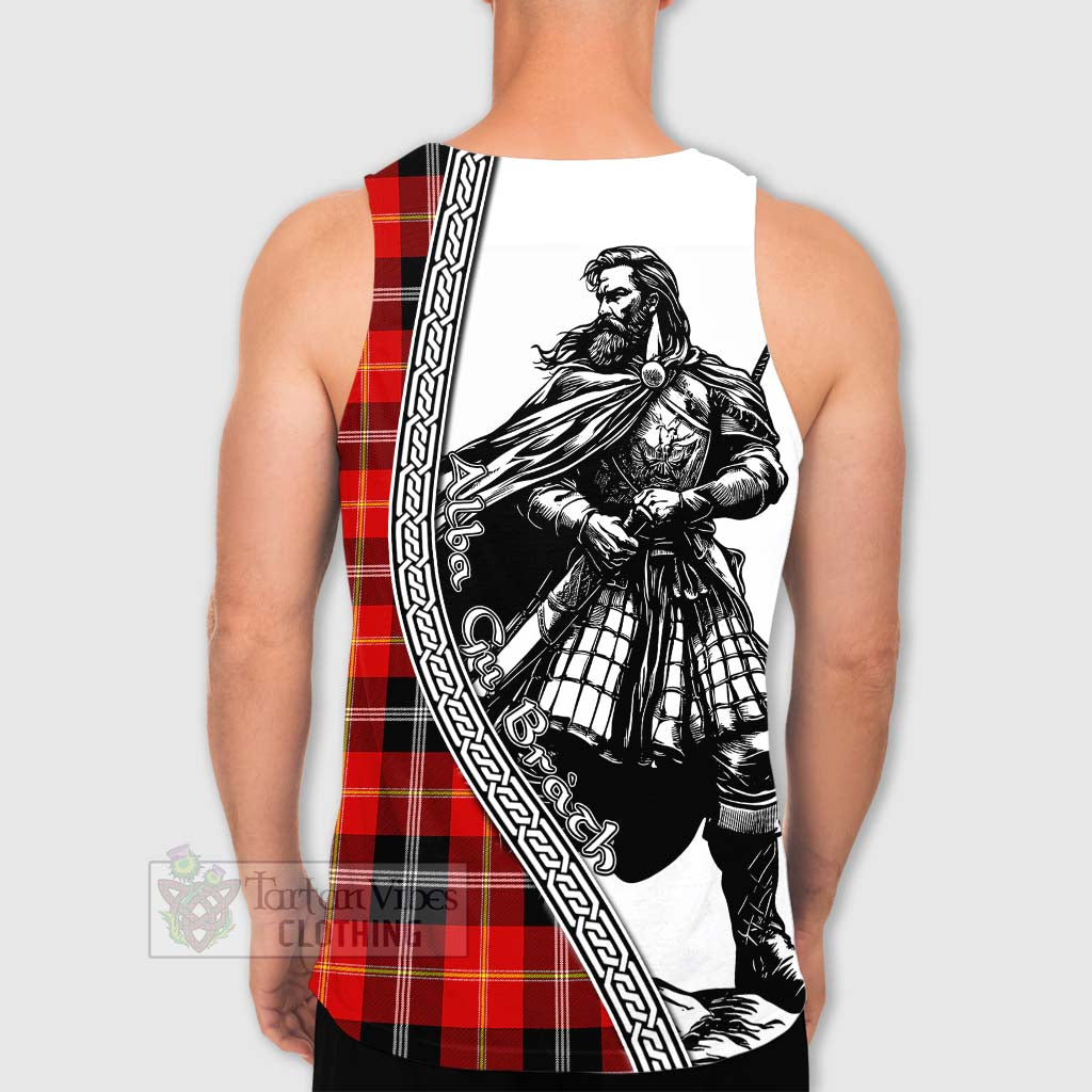 Tartan Vibes Clothing Majoribanks Tartan Clan Crest Men's Tank Top with Highlander Warrior Celtic Style