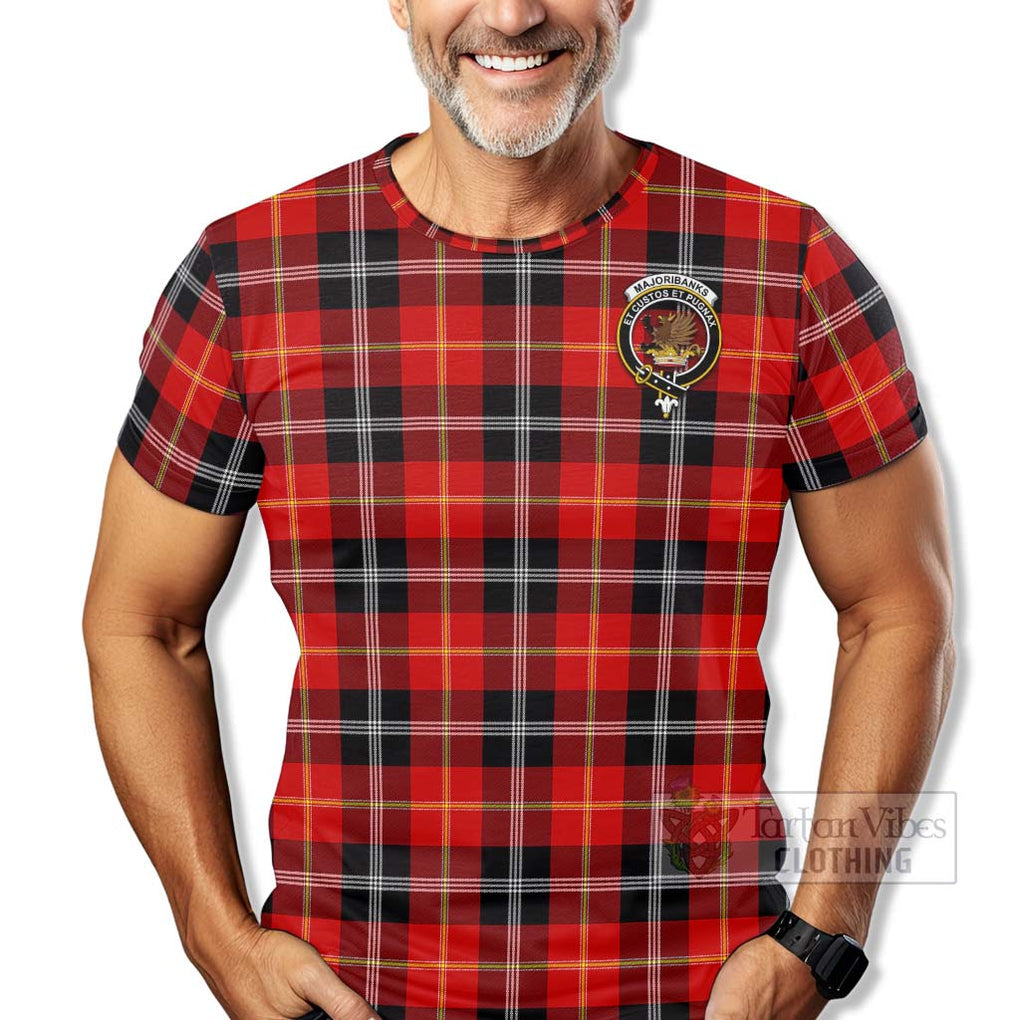 Tartan Vibes Clothing Majoribanks Tartan T-Shirt with Family Crest Celtic Skull Style