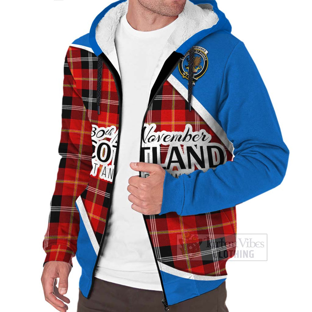 Tartan Vibes Clothing Majoribanks Family Crest Tartan Sherpa Hoodie Celebrate Saint Andrew's Day in Style