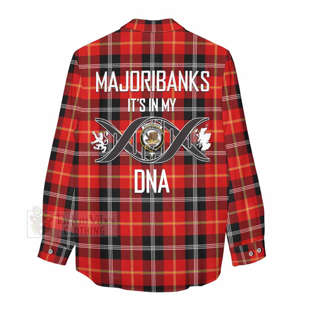 Tartan Vibes Clothing Majoribanks Tartan Women's Casual Shirt with Family Crest DNA In Me Style