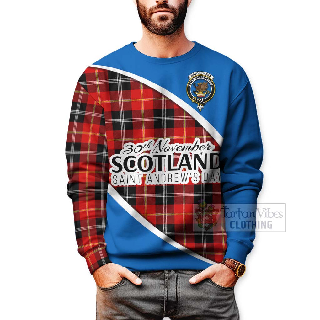 Tartan Vibes Clothing Majoribanks Family Crest Tartan Sweatshirt Celebrate Saint Andrew's Day in Style