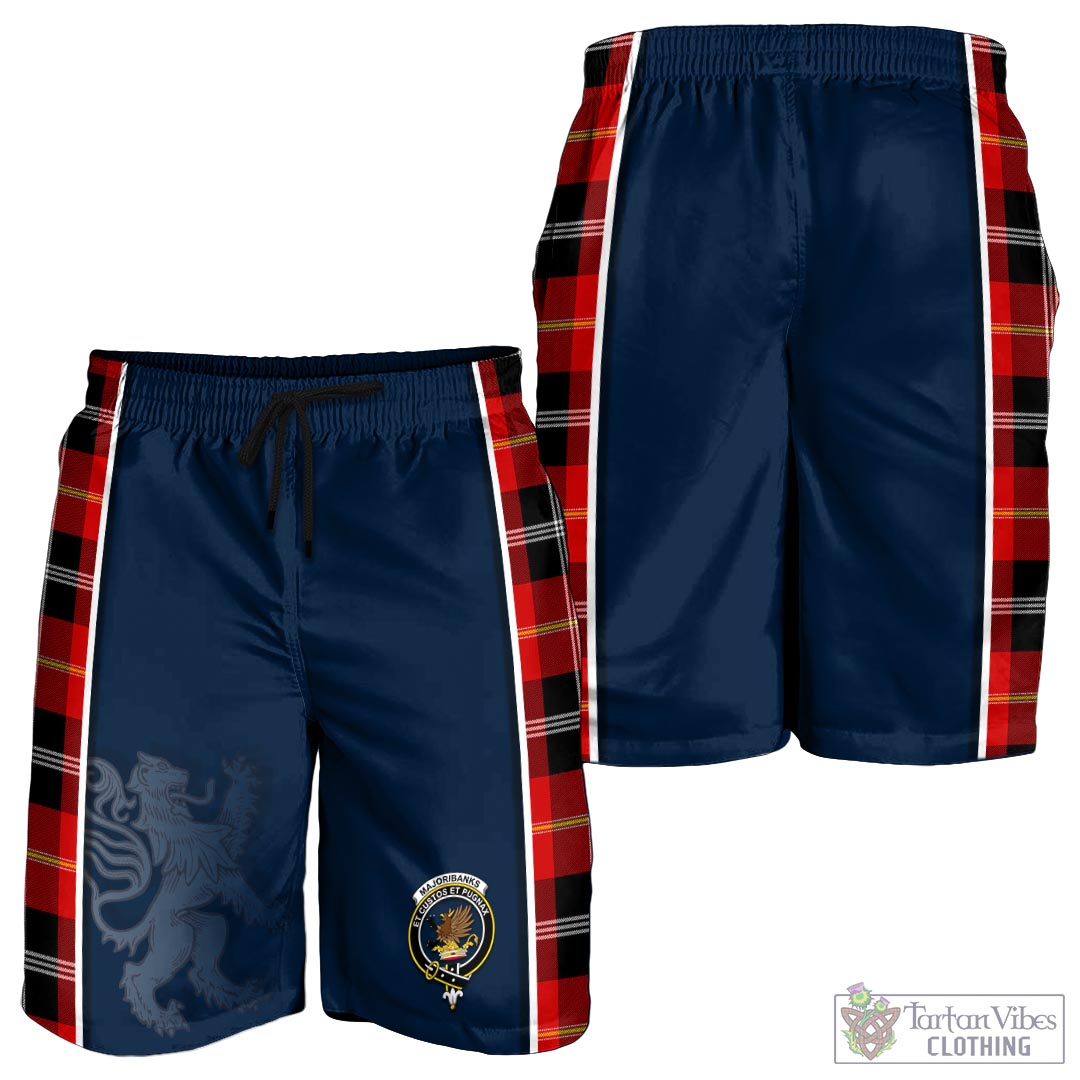 Tartan Vibes Clothing Majoribanks Tartan Men's Shorts with Family Crest and Lion Rampant Vibes Sport Style