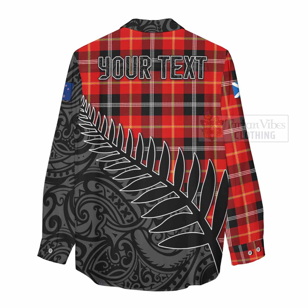 Tartan Vibes Clothing Majoribanks Crest Tartan Women's Casual Shirt with New Zealand Silver Fern Half Style