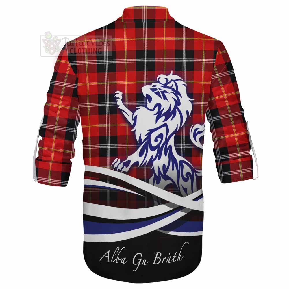 Tartan Vibes Clothing Majoribanks Tartan Ghillie Kilt Shirt with Alba Gu Brath Regal Lion Emblem