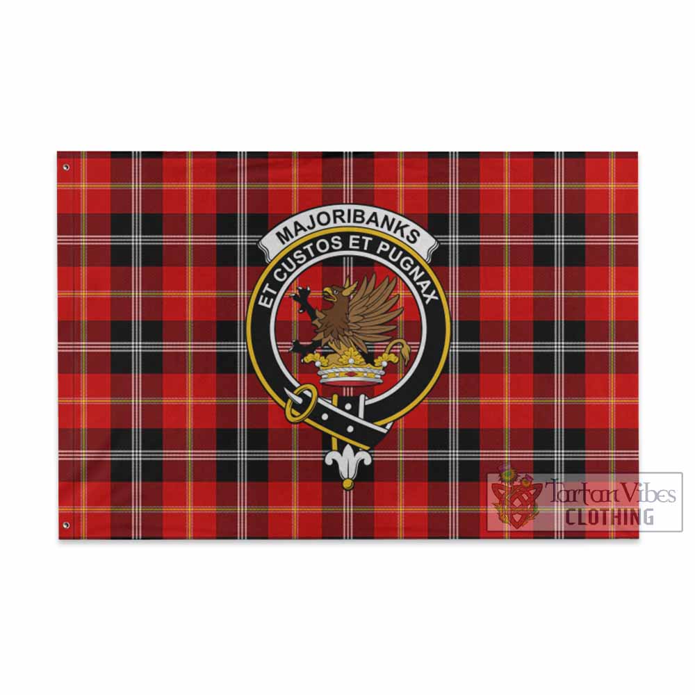 Tartan Vibes Clothing Majoribanks Tartan House Flag with Family Crest