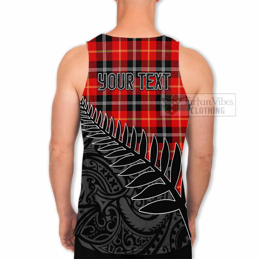 Tartan Vibes Clothing Majoribanks Crest Tartan Men's Tank Top with New Zealand Silver Fern Half Style