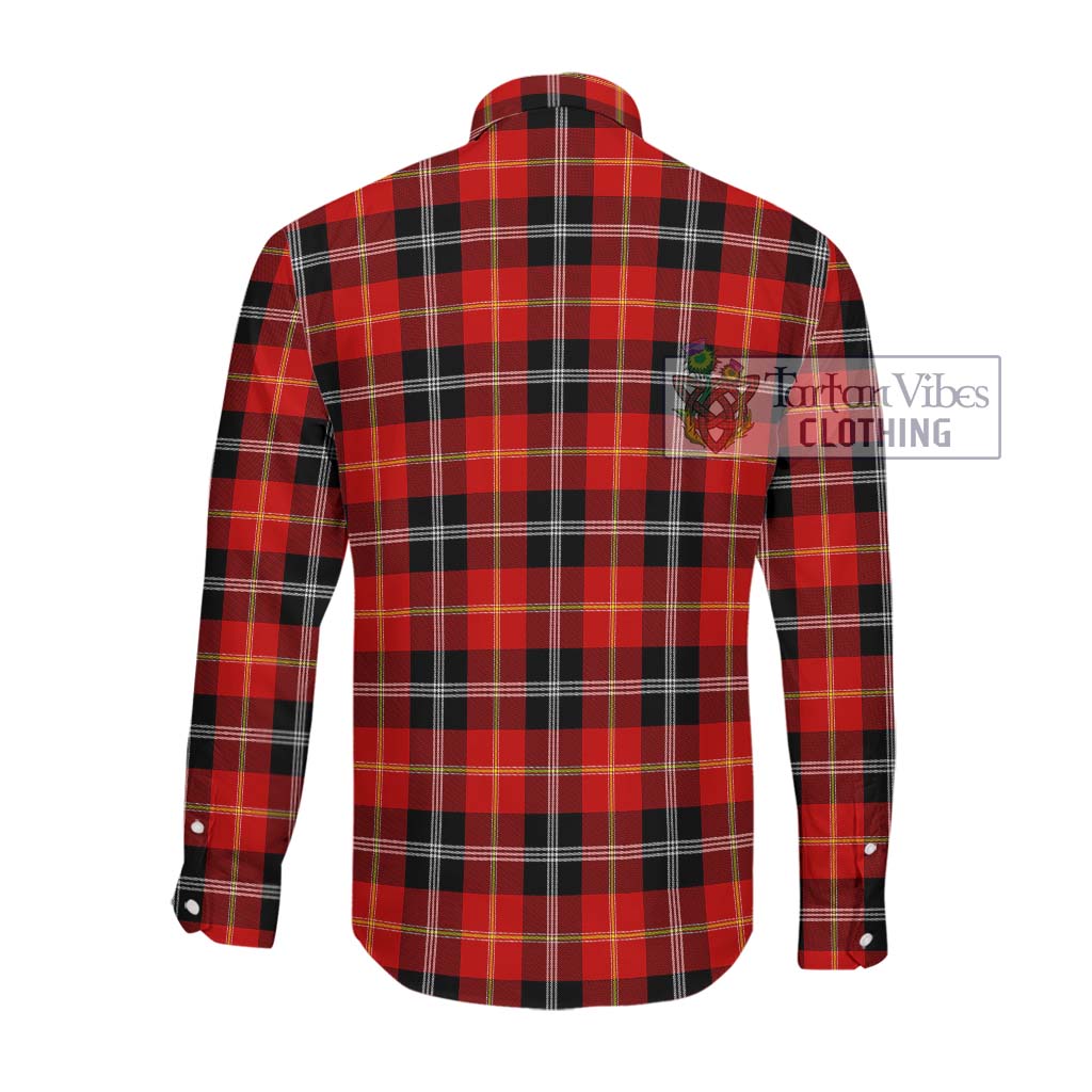 Tartan Vibes Clothing Majoribanks Tartan Long Sleeve Button Shirt with Family Crest DNA In Me Style