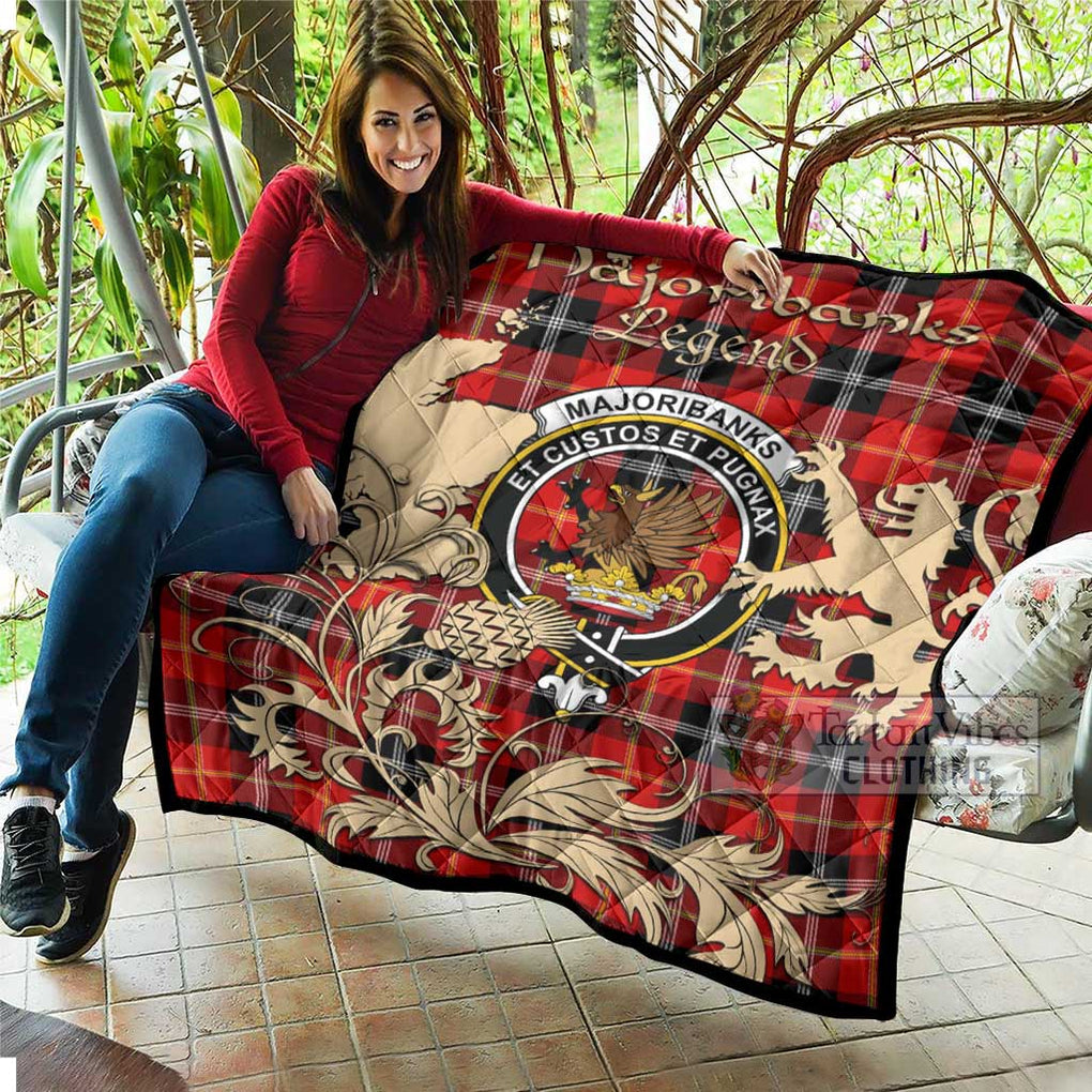 Tartan Vibes Clothing Majoribanks Tartan Quilt with Family Crest and Scottish Symbol Style