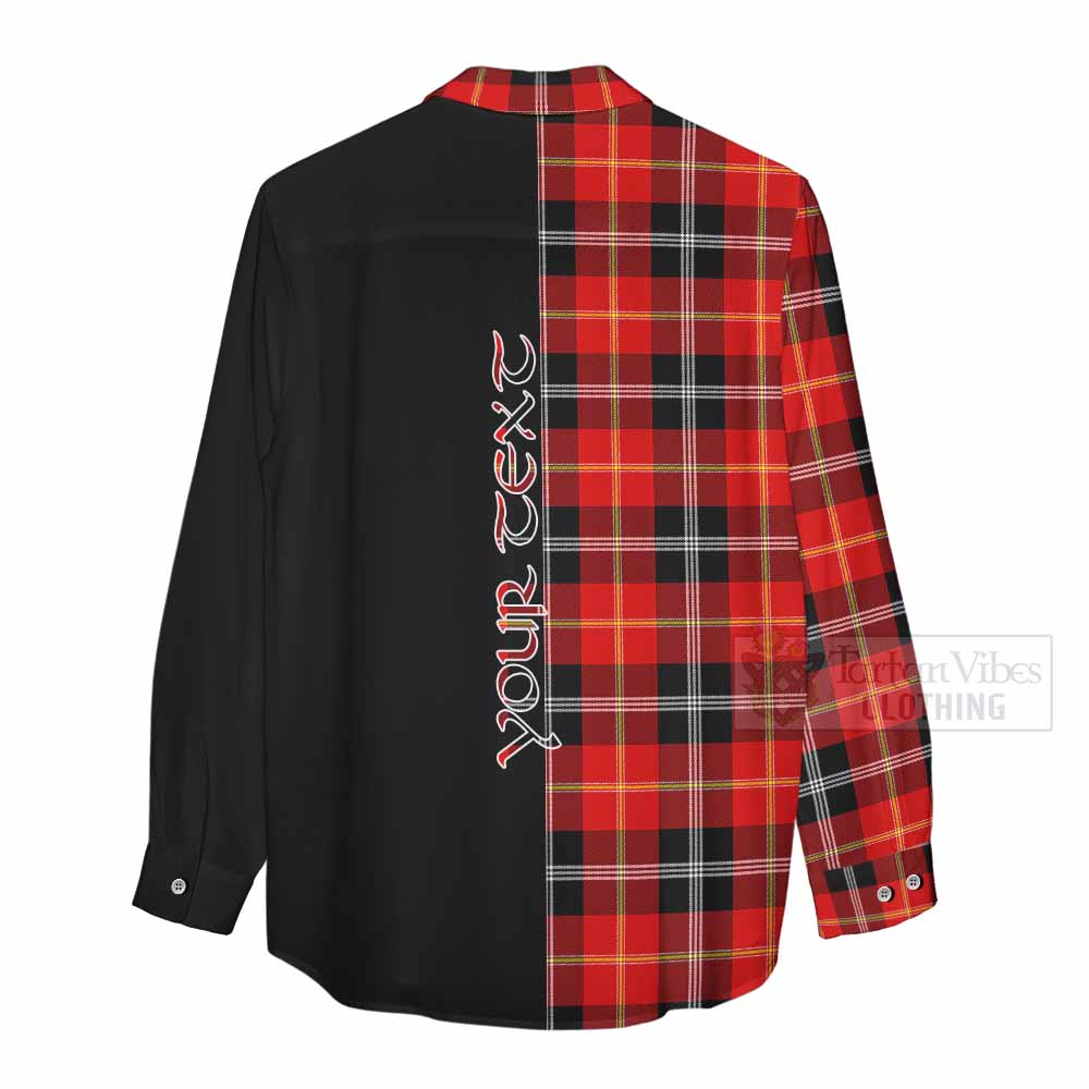 Tartan Vibes Clothing Majoribanks Tartan Women's Casual Shirt with Family Crest and Half Of Me Style