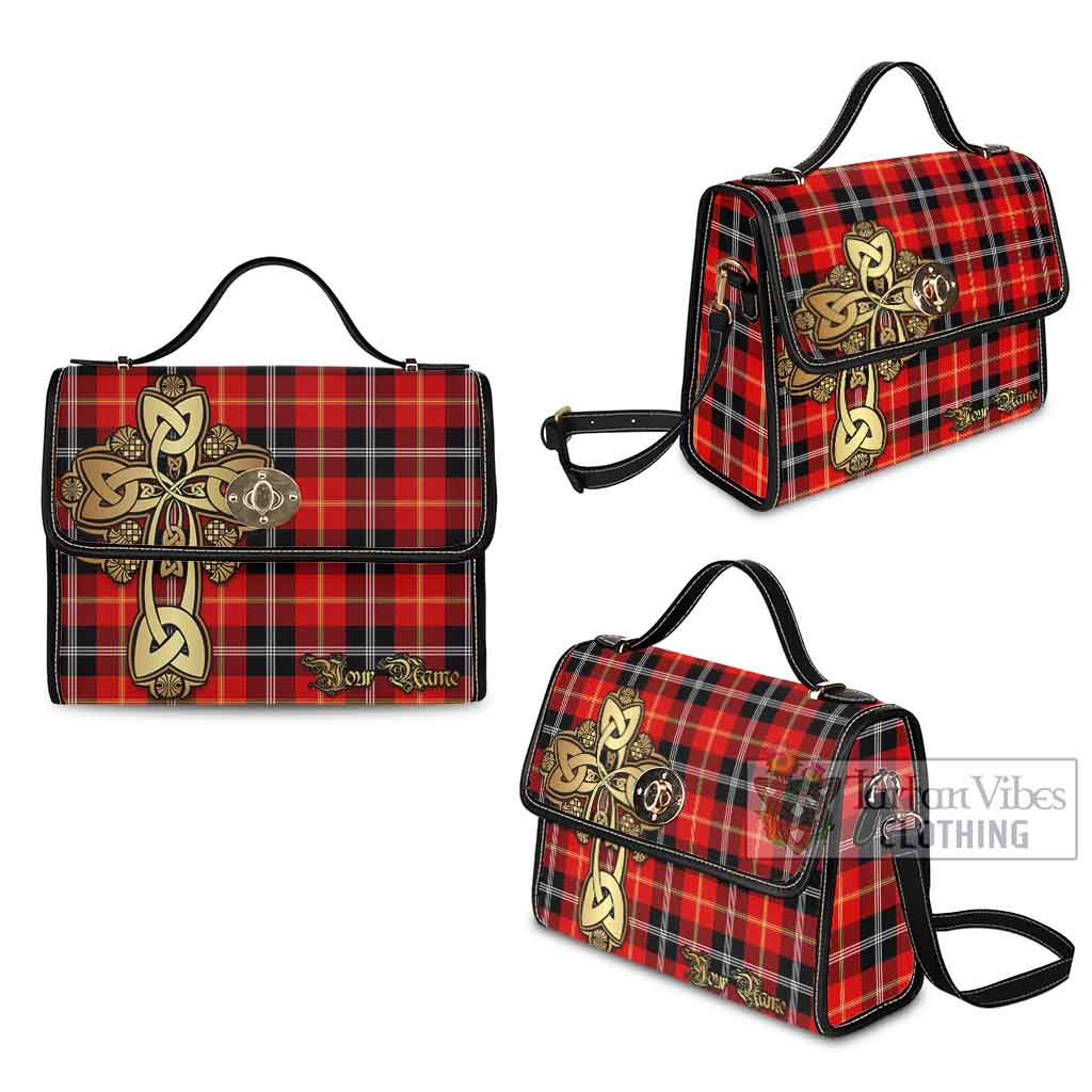 Tartan Vibes Clothing Majoribanks Tartan Waterproof Canvas Bag Golden Thistle Celtic Cross Style