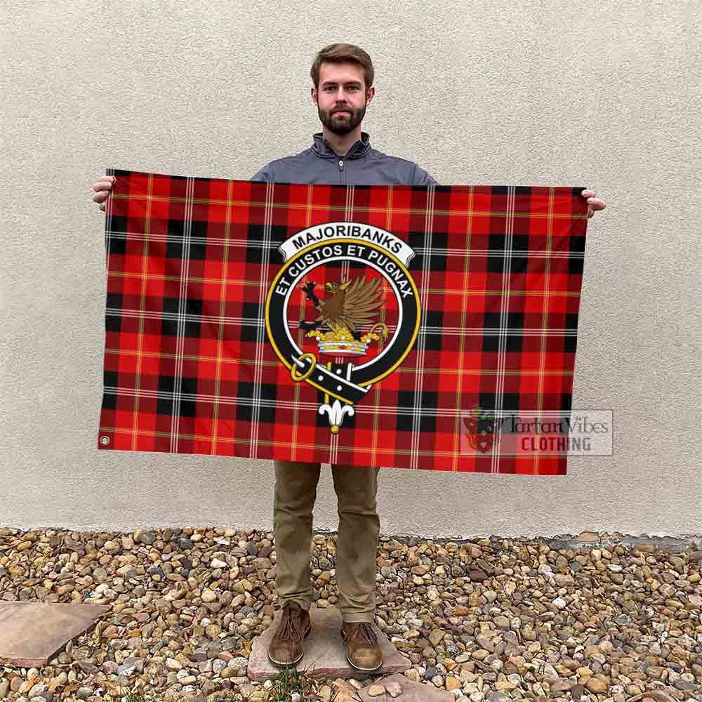 Tartan Vibes Clothing Majoribanks Tartan House Flag with Family Crest