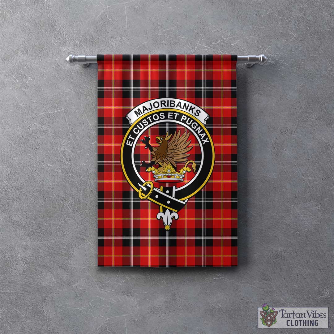 Tartan Vibes Clothing Majoribanks Tartan Gonfalon, Tartan Banner with Family Crest