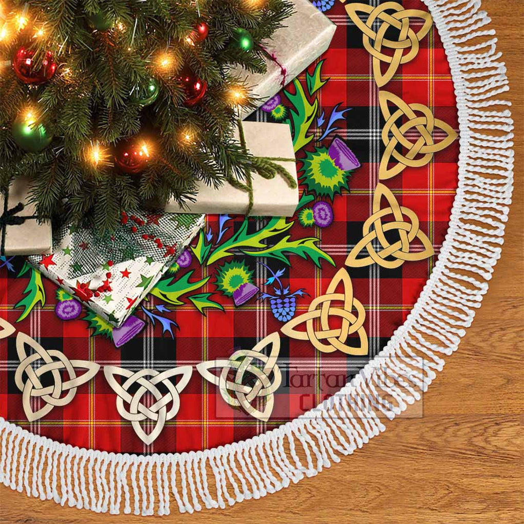 Tartan Vibes Clothing Majoribanks Tartan Christmas Tree Skirt with Thistle Celtic Knot Style