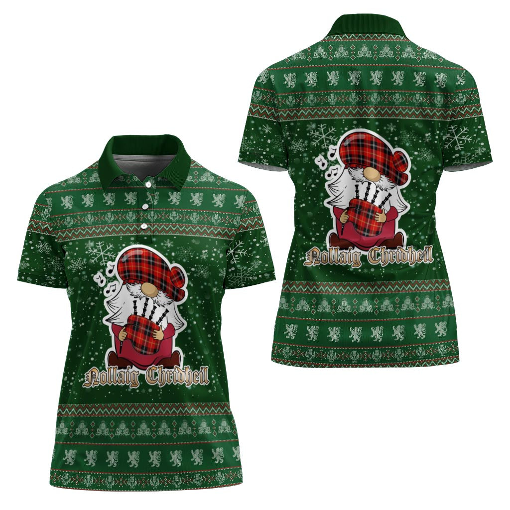 Majoribanks Clan Christmas Family Polo Shirt with Funny Gnome Playing Bagpipes - Tartanvibesclothing