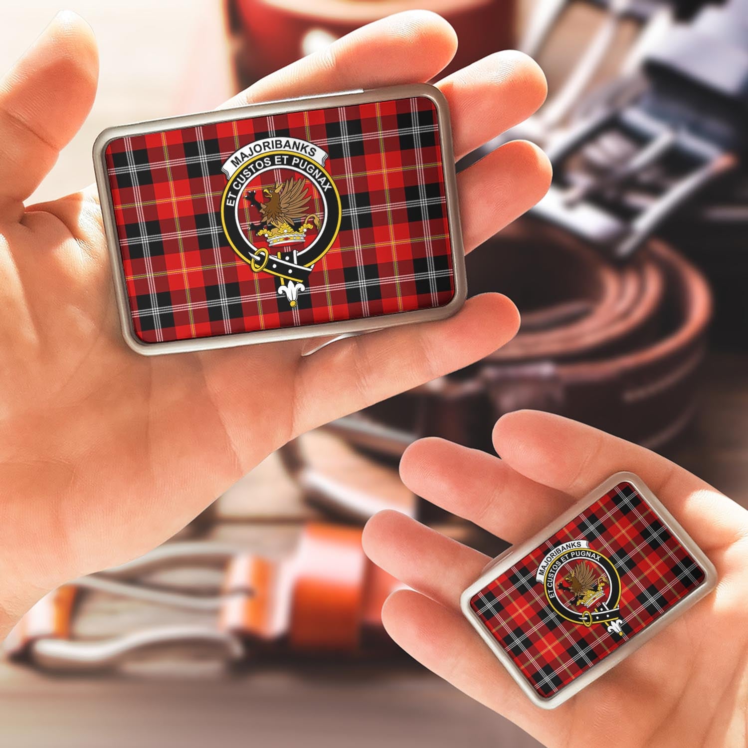 Majoribanks Tartan Belt Buckles with Family Crest - Tartan Vibes Clothing