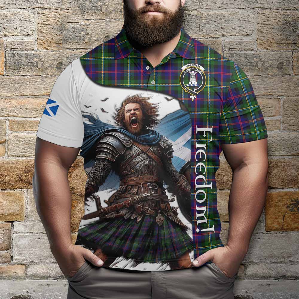 Tartan Vibes Clothing Malcolm Crest Tartan Polo Shirt Inspired by the Freedom of Scottish Warrior