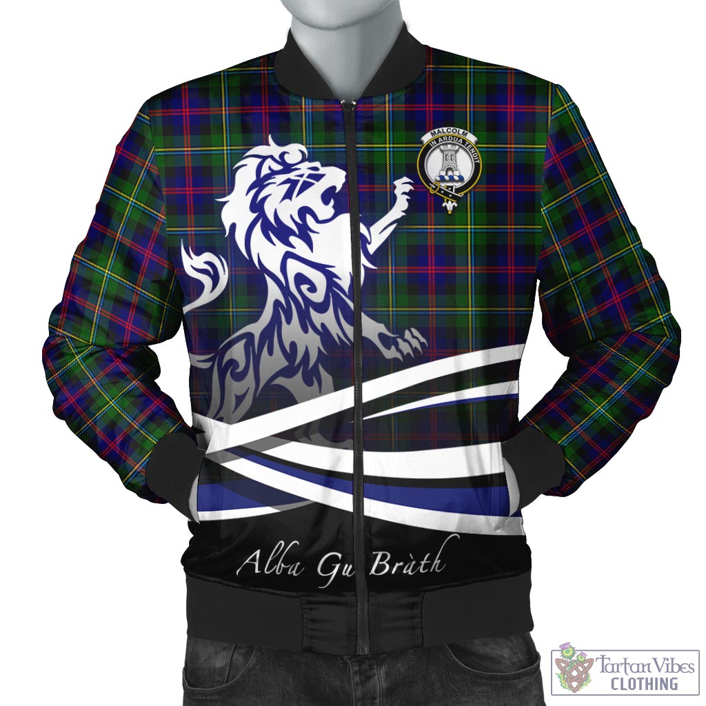 Tartan Vibes Clothing Malcolm Tartan Bomber Jacket with Alba Gu Brath Regal Lion Emblem