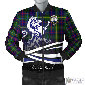 Malcolm Tartan Bomber Jacket with Alba Gu Brath Regal Lion Emblem