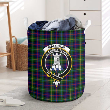 Malcolm Tartan Laundry Basket with Family Crest