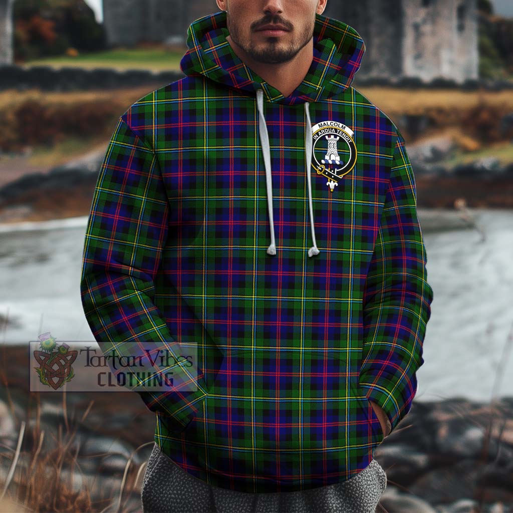 Tartan Vibes Clothing Malcolm Tartan Cotton Hoodie with Family Crest