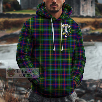 Malcolm Tartan Cotton Hoodie with Family Crest