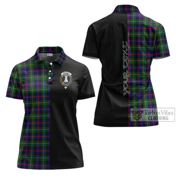 Malcolm Tartan Women's Polo Shirt with Family Crest and Half Of Me Style