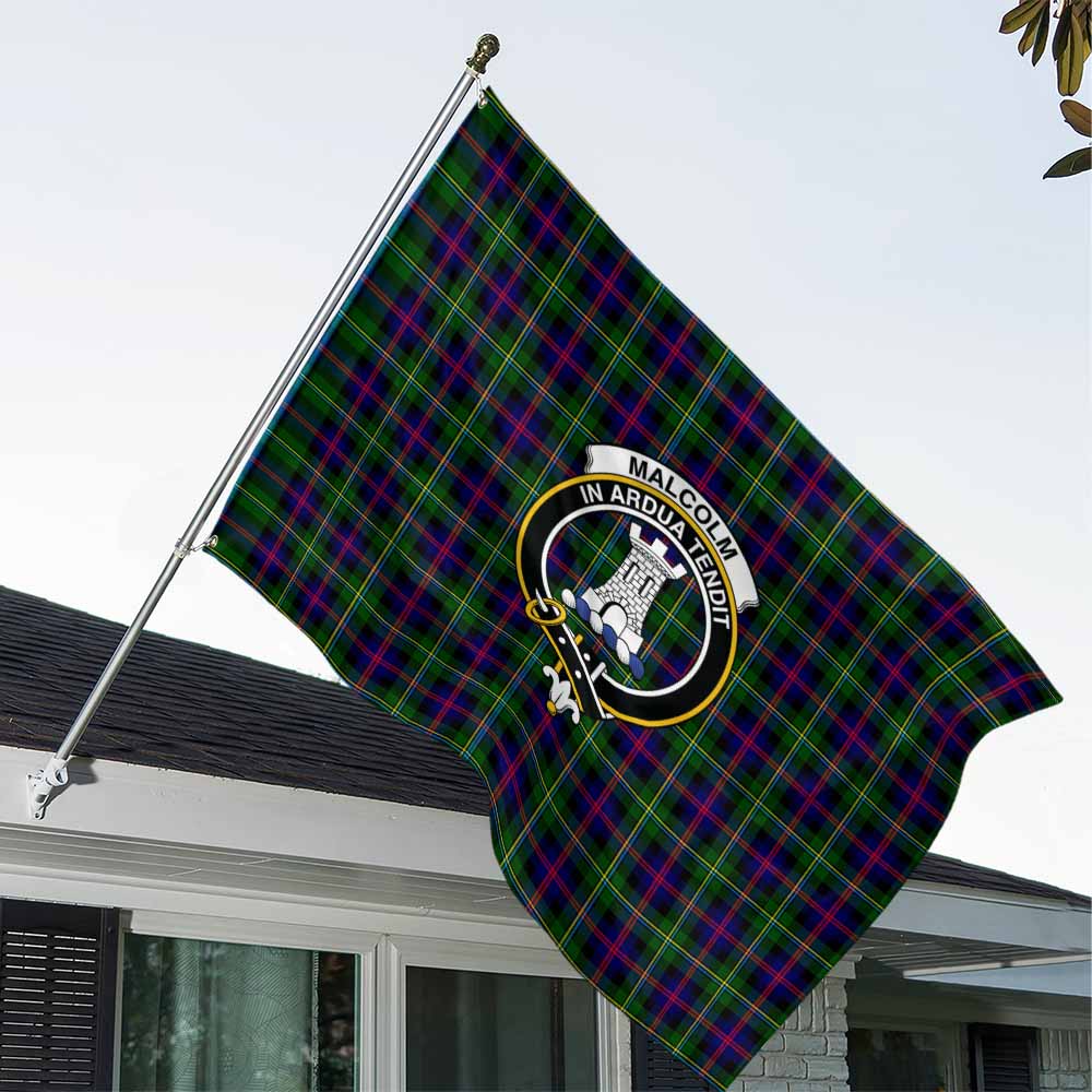 Malcolm Tartan House Flag with Family Crest House Flag - Tartan Vibes Clothing