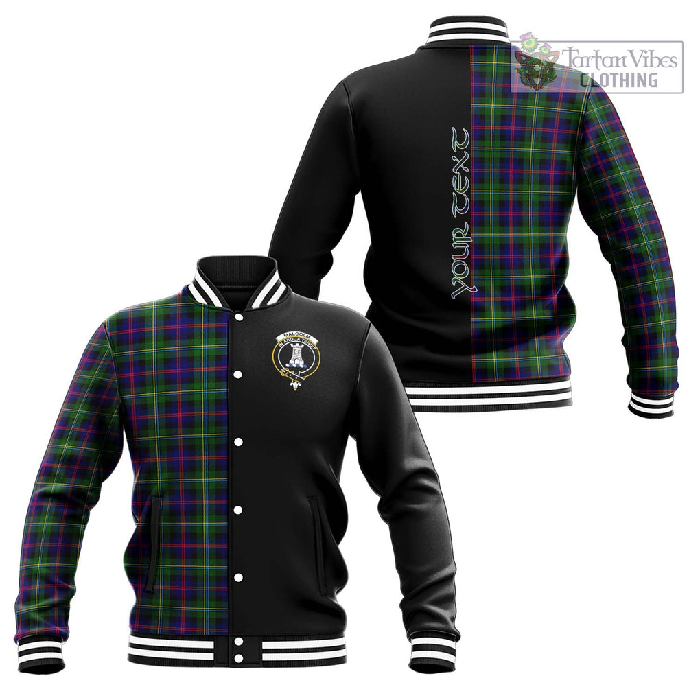 Malcolm Tartan Baseball Jacket with Family Crest and Half Of Me Style Unisex - Tartanvibesclothing Shop