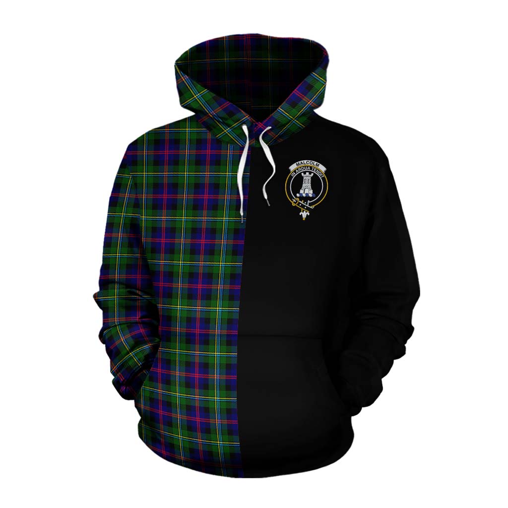 Tartan Vibes Clothing Malcolm Tartan Cotton Hoodie with Family Crest and Half Of Me Style