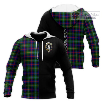 Malcolm Tartan Knitted Hoodie with Family Crest and Half Of Me Style