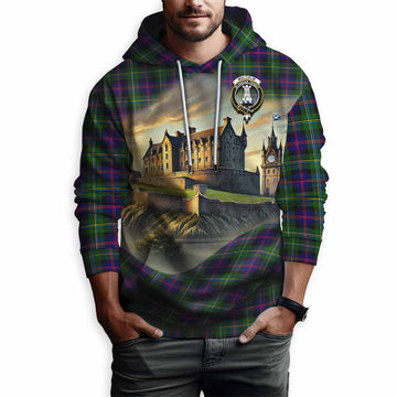 Malcolm Tartan Family Crest Hoodie with Scottish Ancient Castle Style Pullover Hoodie - Tartan Vibes Clothing
