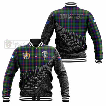 Malcolm Crest Tartan Baseball Jacket with New Zealand Silver Fern Half Style