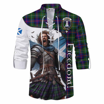 Malcolm Crest Tartan Ghillie Kilt Shirt Inspired by the Freedom of Scottish Warrior