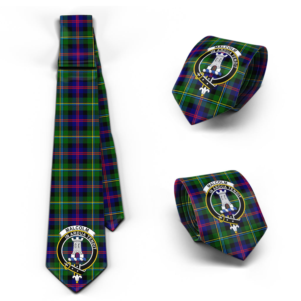 Malcolm Tartan Classic Necktie with Family Crest Necktie One Size - Tartan Vibes Clothing