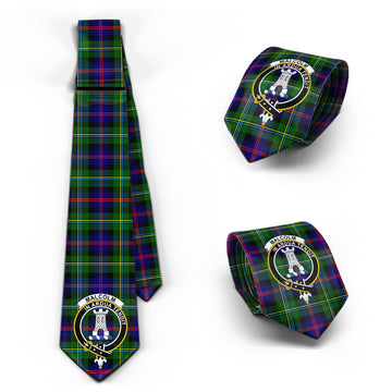 Malcolm Tartan Classic Necktie with Family Crest