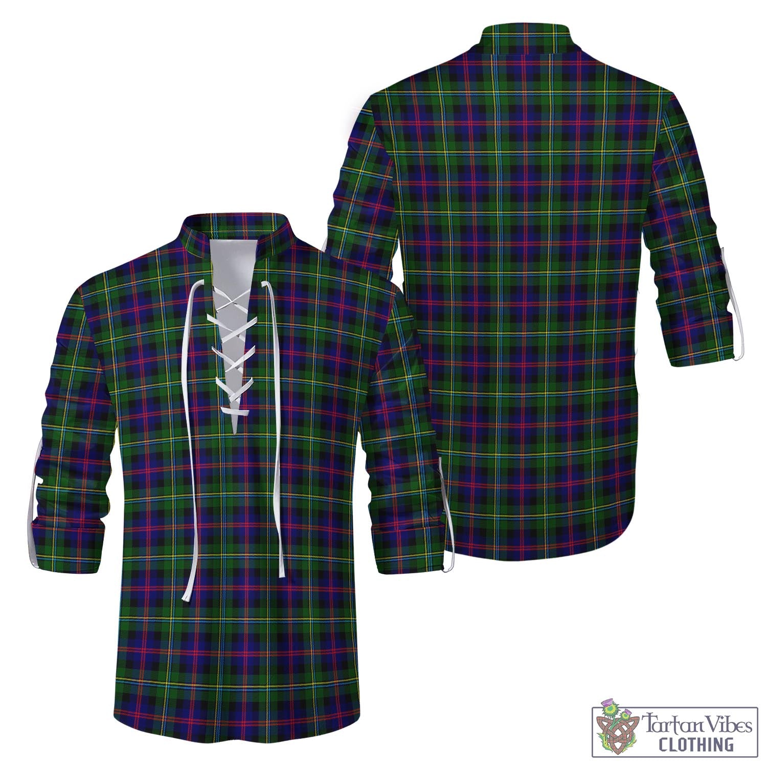 Tartan Vibes Clothing Malcolm Tartan Men's Scottish Traditional Jacobite Ghillie Kilt Shirt