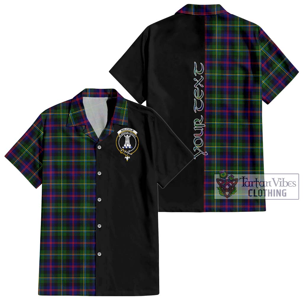 Malcolm Tartan Short Sleeve Button Shirt with Family Crest and Half Of Me Style Kid - Tartanvibesclothing Shop