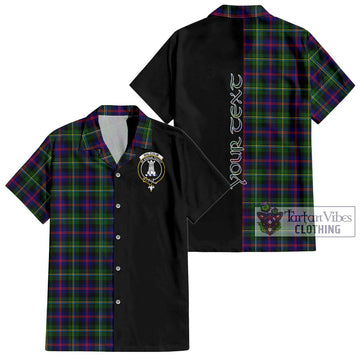 Malcolm Tartan Short Sleeve Button Shirt with Family Crest and Half Of Me Style