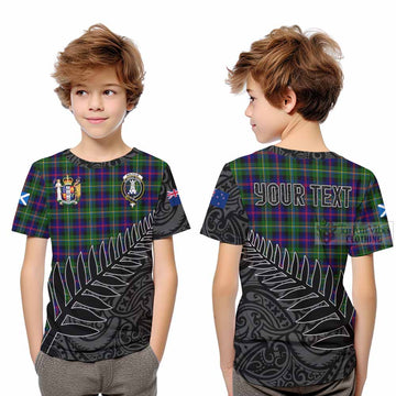 Malcolm Crest Tartan Kid T-Shirt with New Zealand Silver Fern Half Style