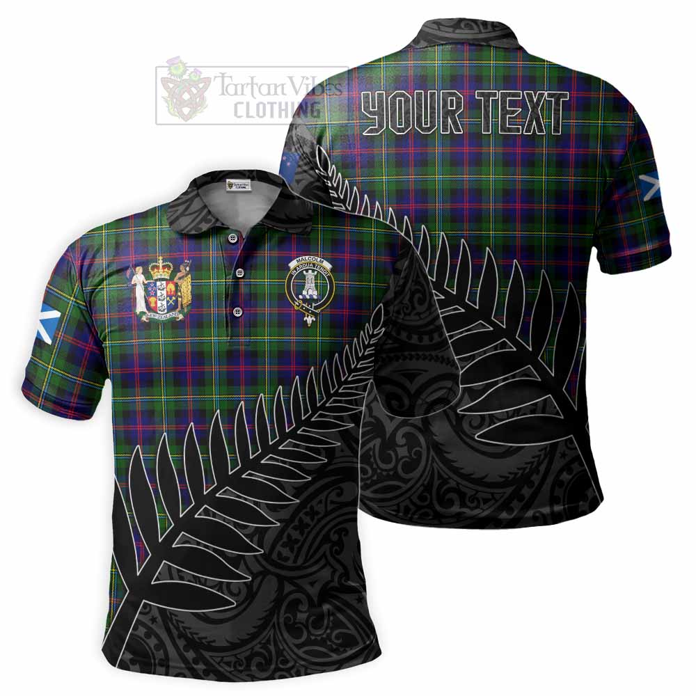 Tartan Vibes Clothing Malcolm Crest Tartan Polo Shirt with New Zealand Silver Fern Half Style