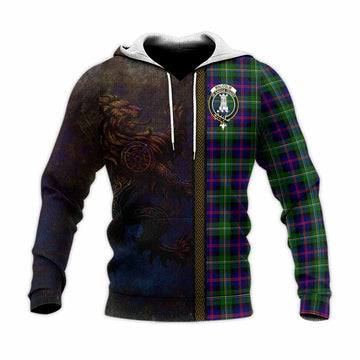 Malcolm Tartan Family Crest Knitted Hoodie Alba Gu Brath Be Brave Lion Ancient Style Unisex Knitted Pullover Hoodie - Tartan Vibes Clothing