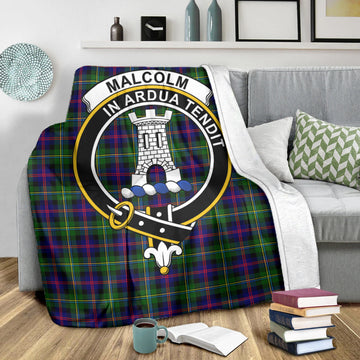 Malcolm Tartan Blanket with Family Crest