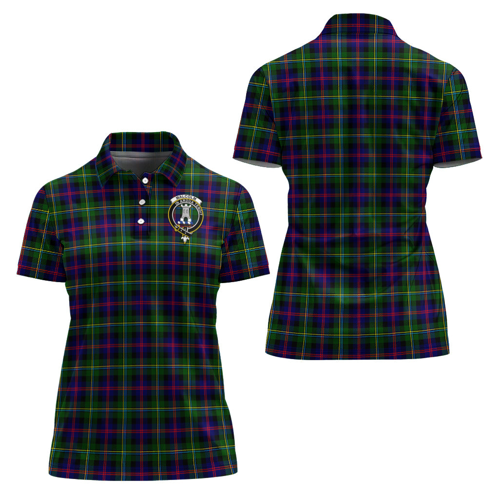 Malcolm Tartan Polo Shirt with Family Crest For Women Women - Tartan Vibes Clothing