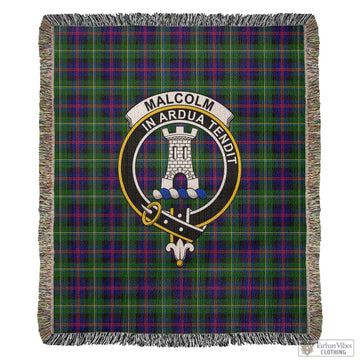 Malcolm Tartan Woven Blanket with Family Crest