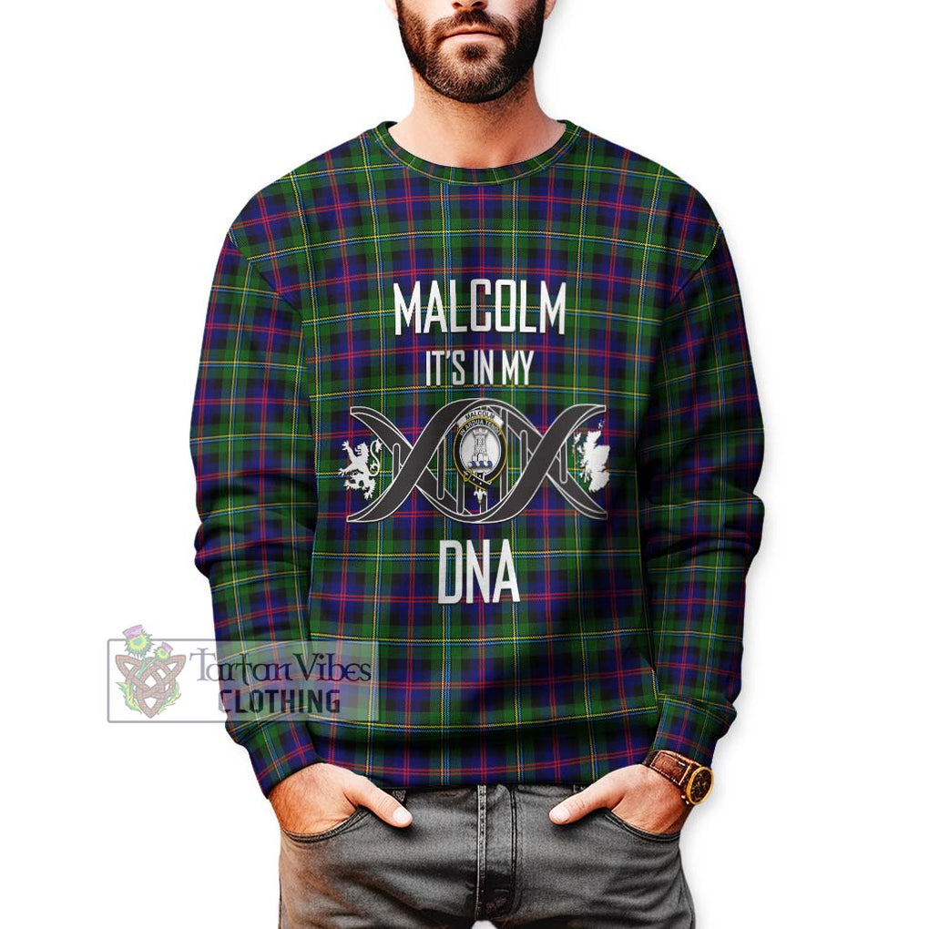 Malcolm Tartan Sweatshirt with Family Crest DNA In Me Style Unisex - Tartanvibesclothing Shop