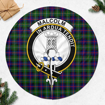 Malcolm Tartan Christmas Tree Skirt with Family Crest