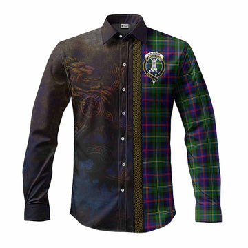 Malcolm Tartan Family Crest Long Sleeve Button Shirt Alba Gu Brath Be Brave Lion Ancient Style Men's Shirt S - Tartan Vibes Clothing